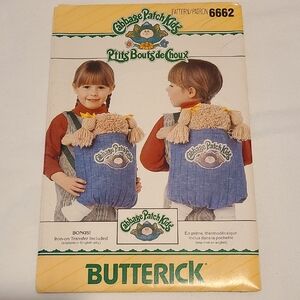 Cabbage Patch Kids Carrier Butterick Sewing Pattern 6662 Uncut. 1984